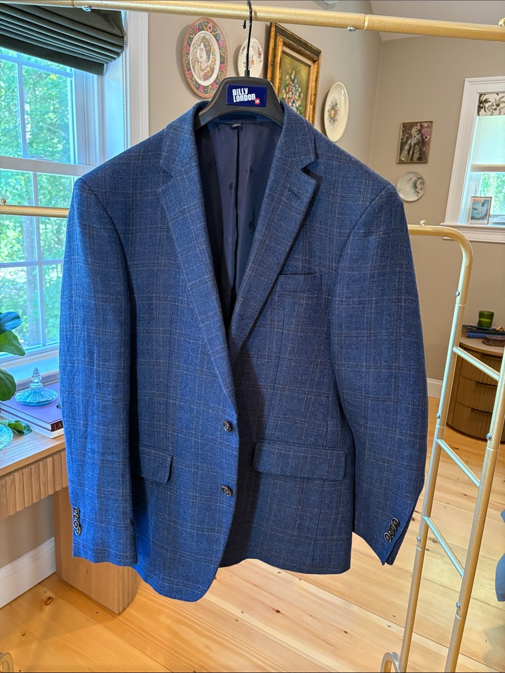 Jos. A. Bank Navy Blue Plaid Sport Coat
